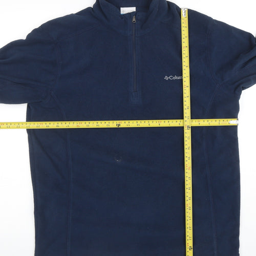 Columbia Mens Blue Fleece 1/4 Zip Pullover Sweatshirt M