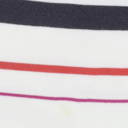 Dash Womens Multicoloured Striped V-Neck Cotton Stretch T-Shirt Size 12