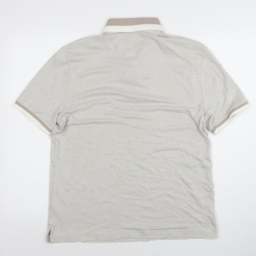 Marks and Spencer Men's Beige Short Sleeve Polo Shirt Size M