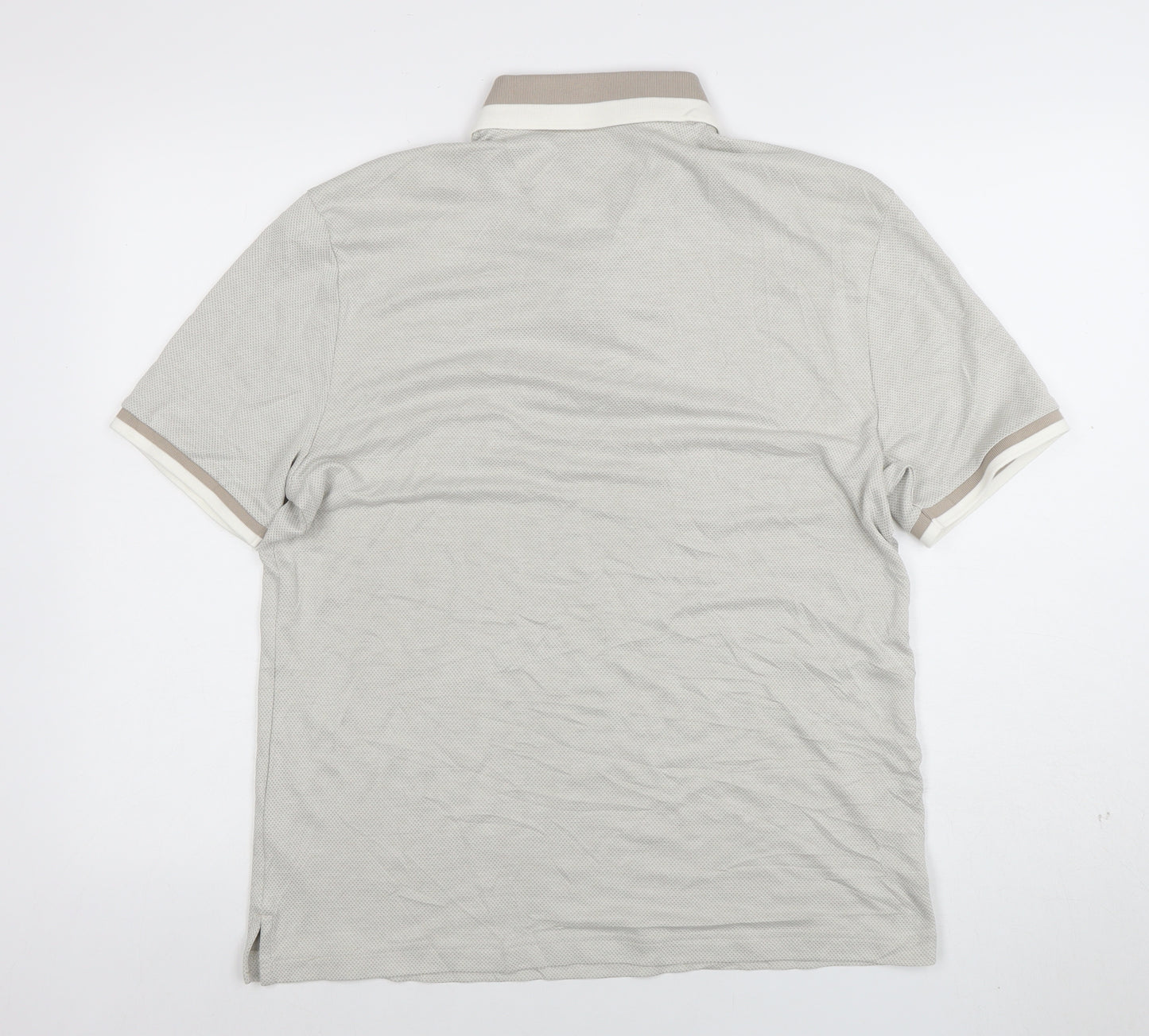 Marks and Spencer Men's Beige Short Sleeve Polo Shirt Size M