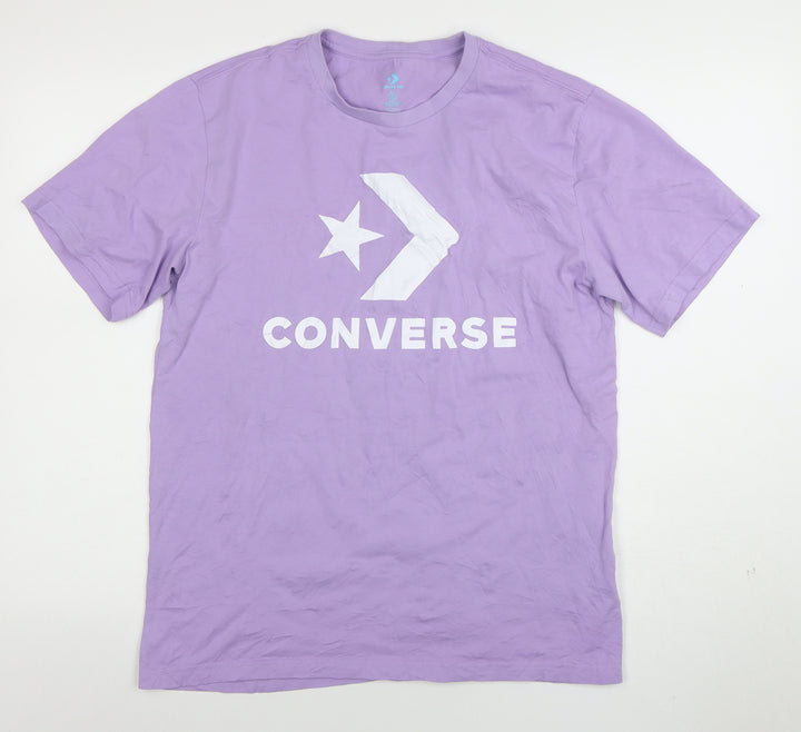 Converse Men’s Purple Graphic Logo Cotton T-Shirt Size M