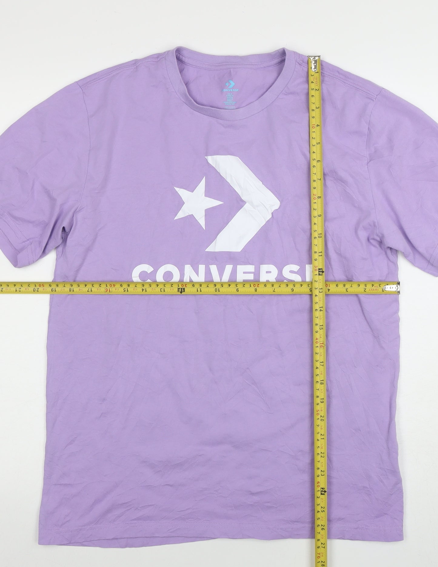 Converse Men’s Purple Graphic Logo Cotton T-Shirt Size M
