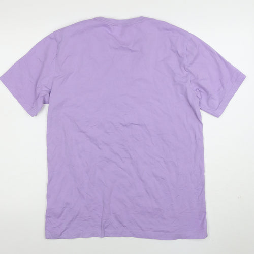 Converse Men’s Purple Graphic Logo Cotton T-Shirt Size M