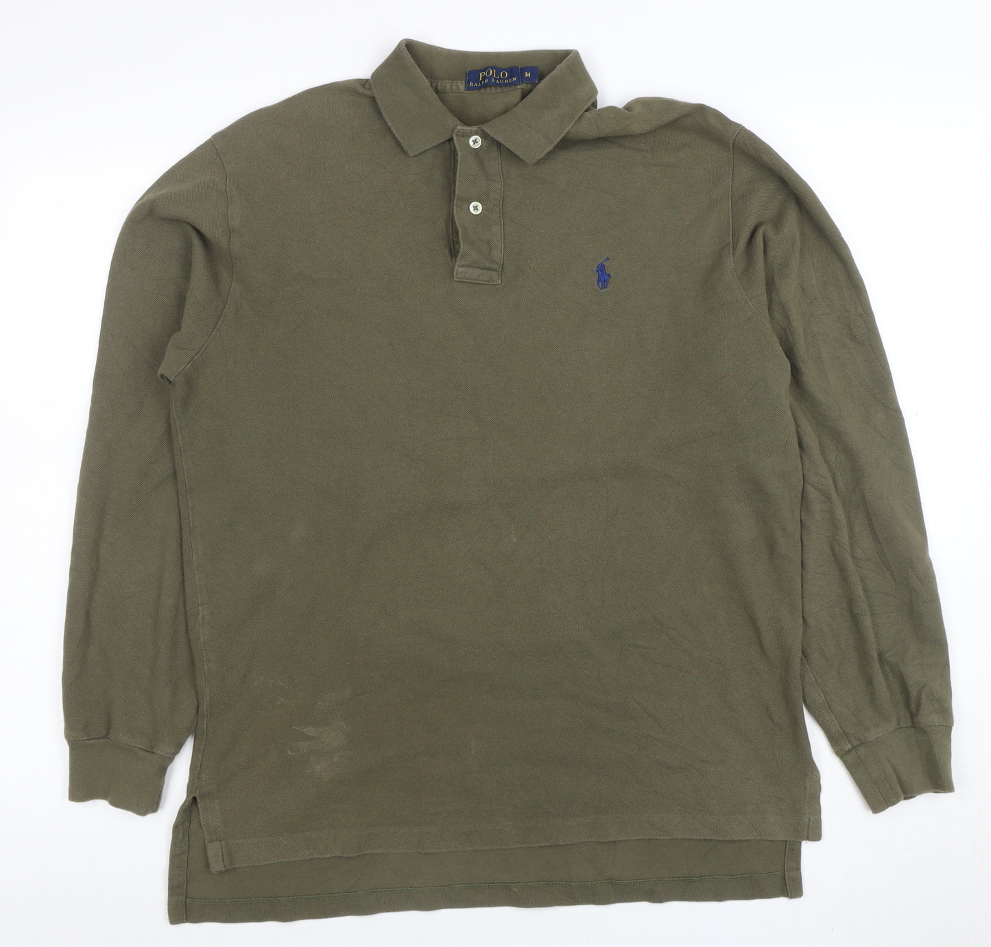 Ralph Lauren Men's Green Long Sleeve Cotton Polo Shirt Size M