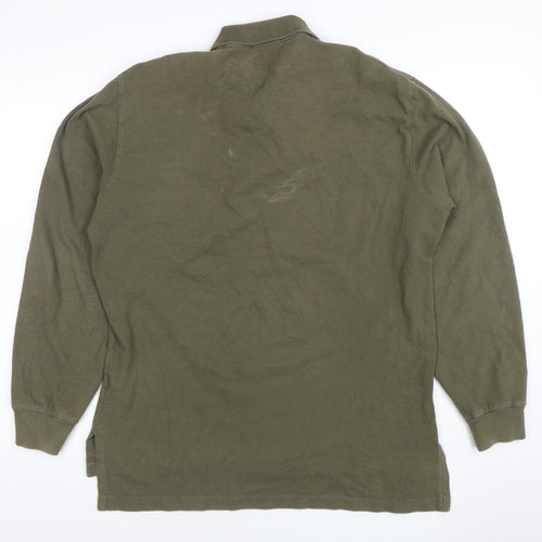 Ralph Lauren Men's Green Long Sleeve Cotton Polo Shirt Size M