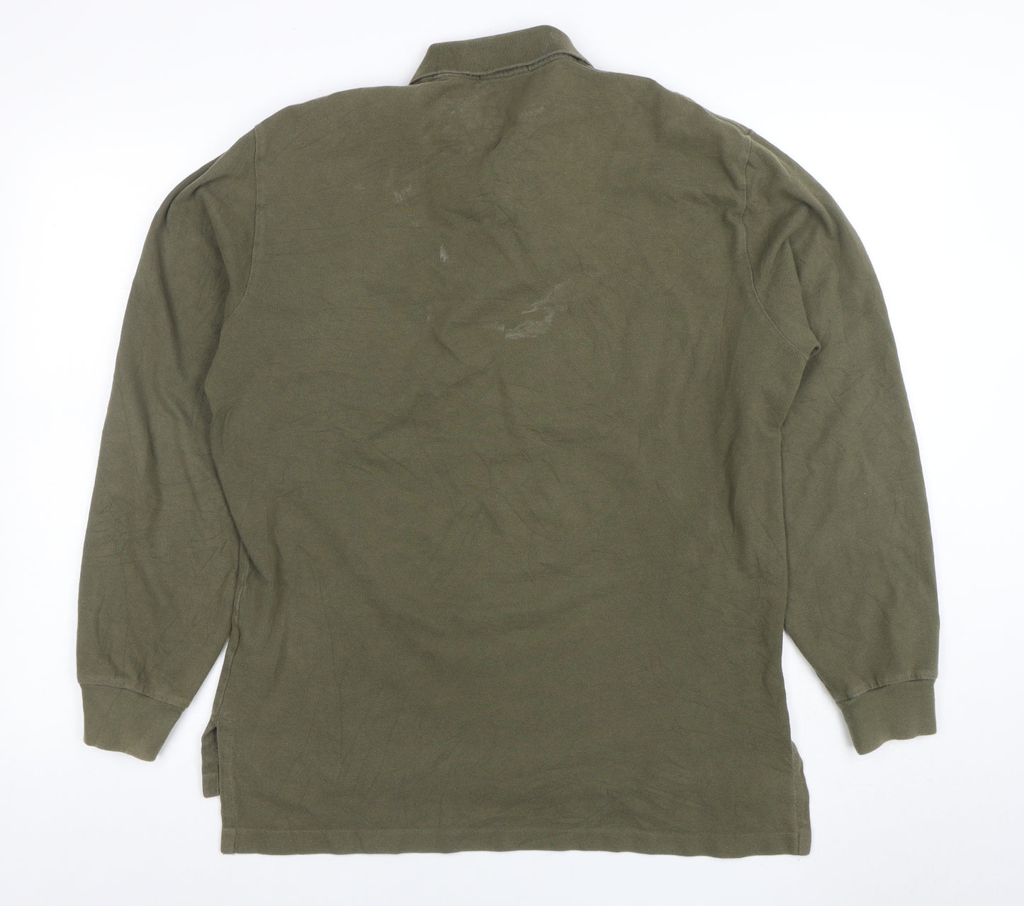Ralph Lauren Men's Green Long Sleeve Cotton Polo Shirt Size M
