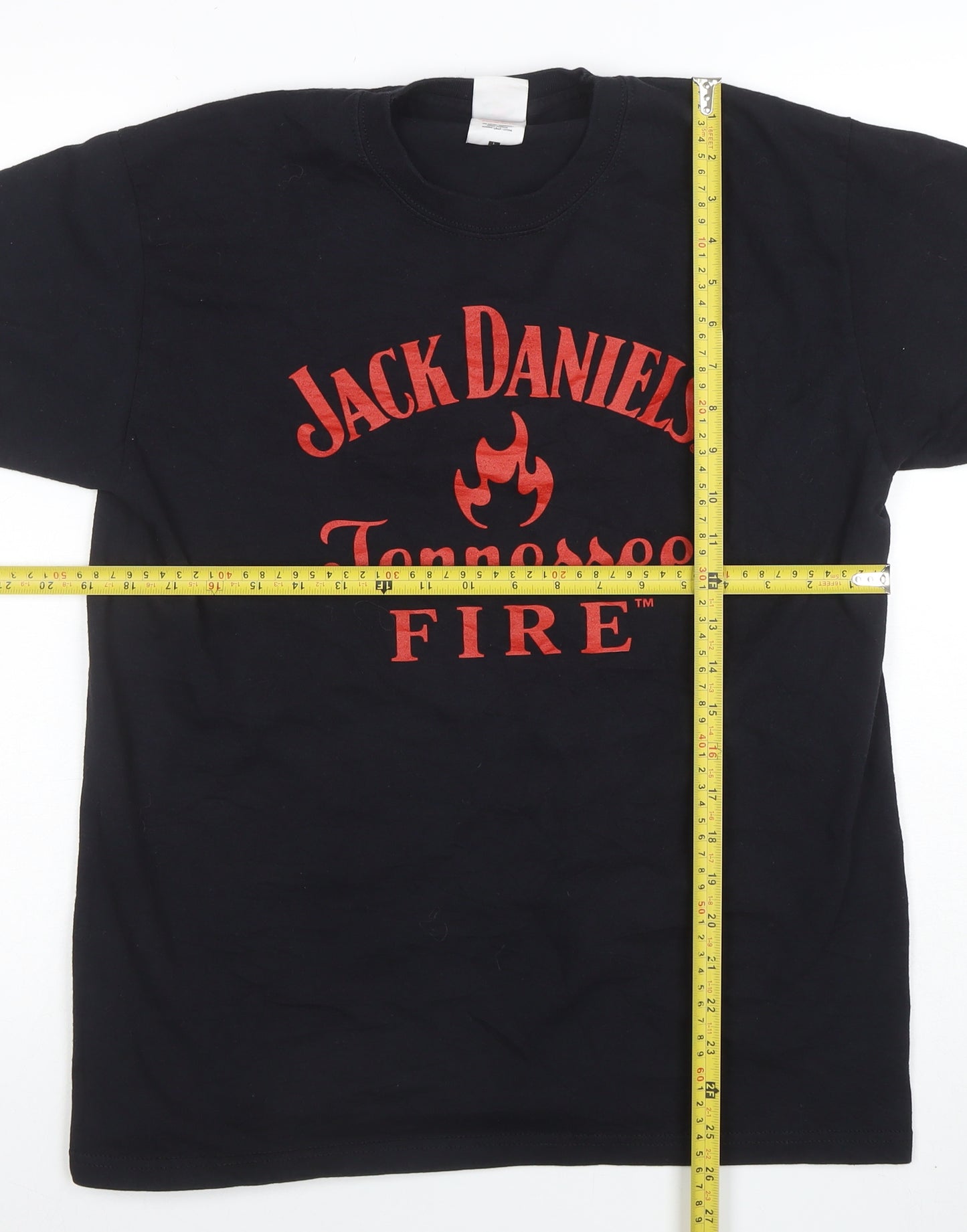 Fruit of the Loom Men's Black Jack Daniels Fire Graphic T-Shirt L