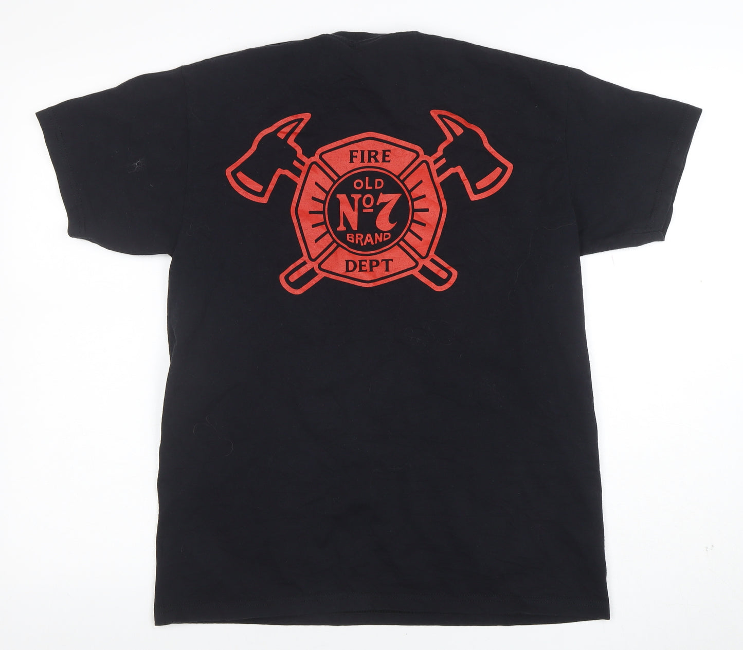 Fruit of the Loom Men's Black Jack Daniels Fire Graphic T-Shirt L