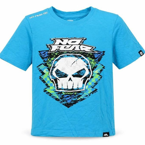 No Fear Boys Blue Graphic Skull Short Sleeve Cotton T-Shirt 13 Years