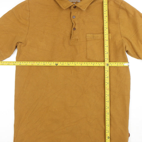 Racing Green Men's Brown Cotton Polo Shirt Size M Short Sleeve