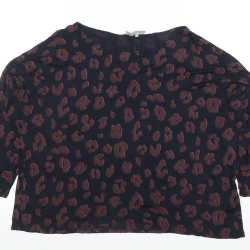 Betty & Co Women’s Black Animal Print Tunic Blouse Size 14