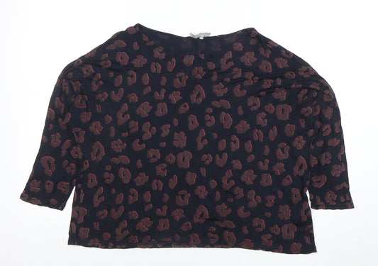 Betty & Co Women’s Black Animal Print Tunic Blouse Size 14