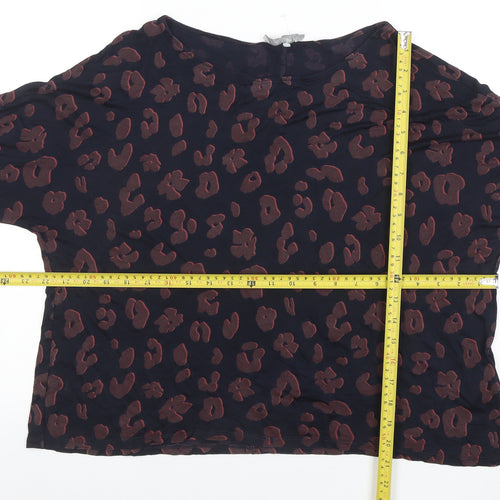 Betty & Co Women’s Black Animal Print Tunic Blouse Size 14