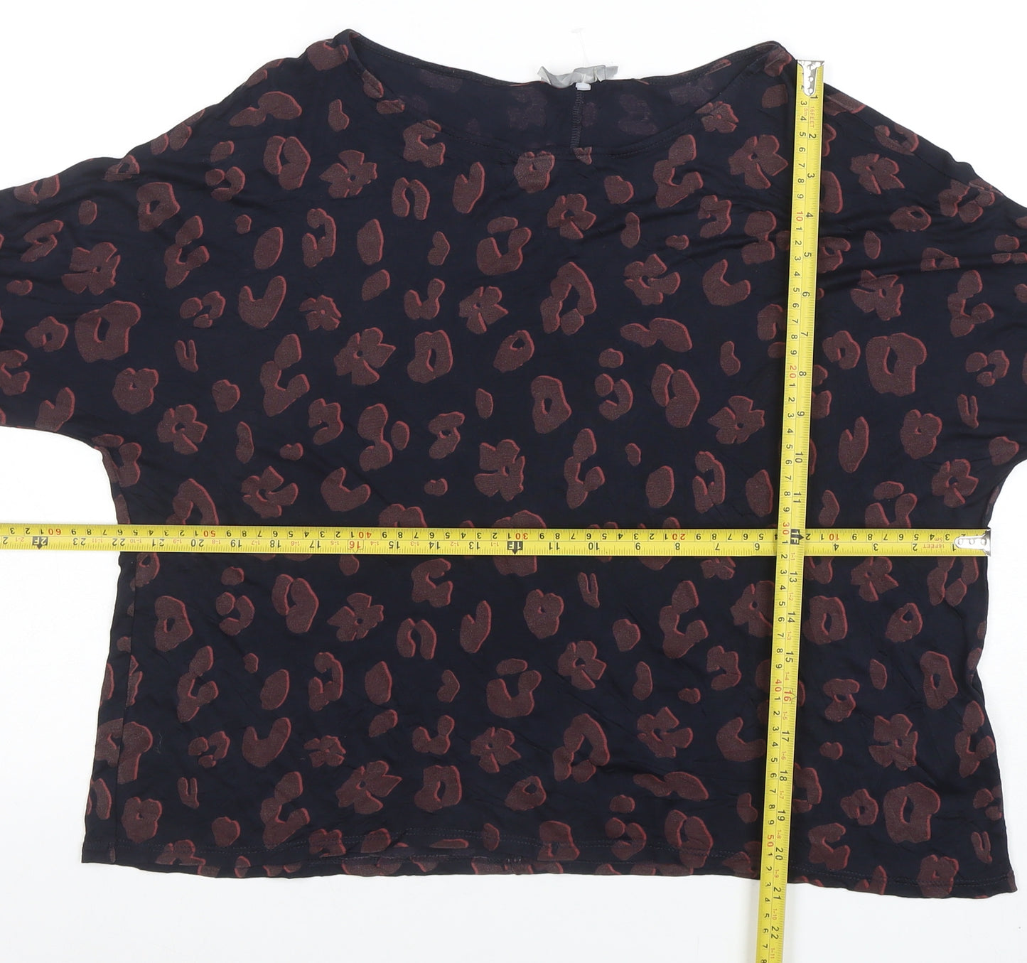 Betty & Co Women’s Black Animal Print Tunic Blouse Size 14