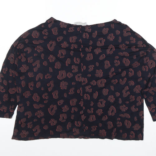 Betty & Co Women’s Black Animal Print Tunic Blouse Size 14