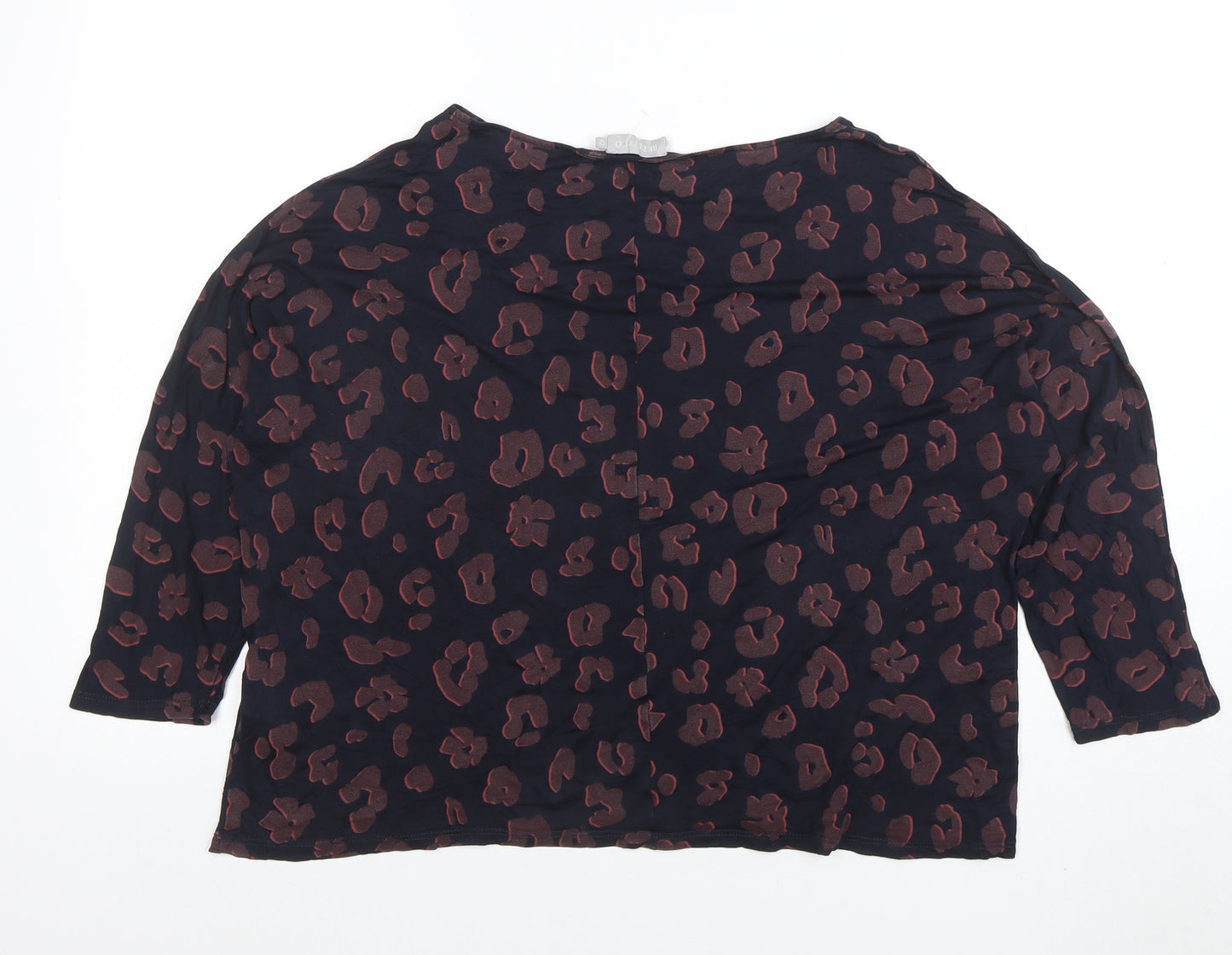 Betty & Co Women’s Black Animal Print Tunic Blouse Size 14