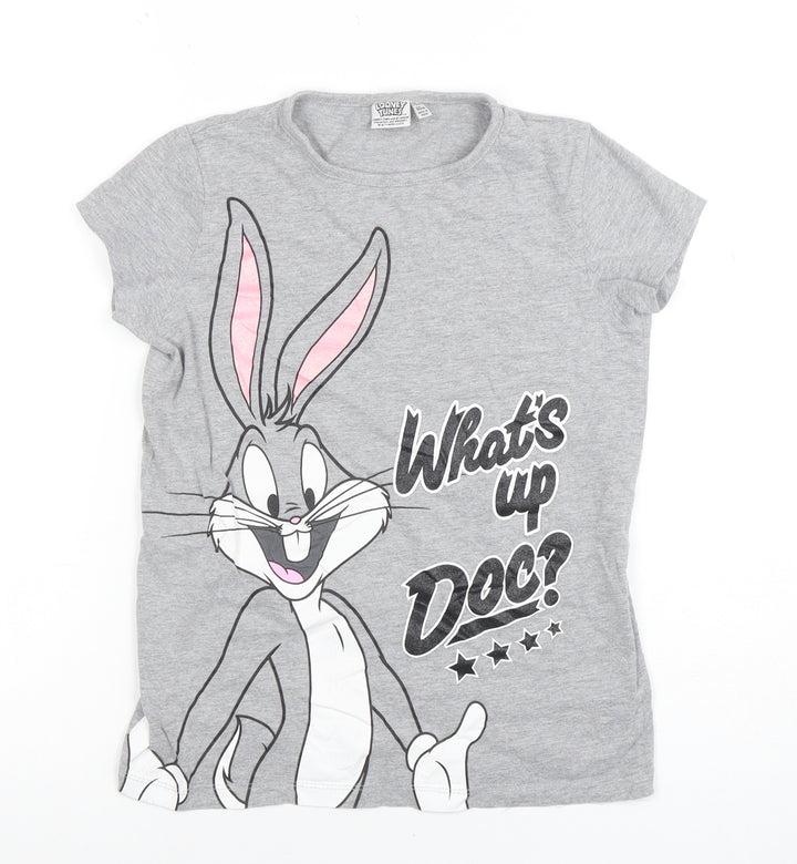 Looney Tunes Boys Grey Bugs Bunny Graphic T-Shirt 9-10 Years