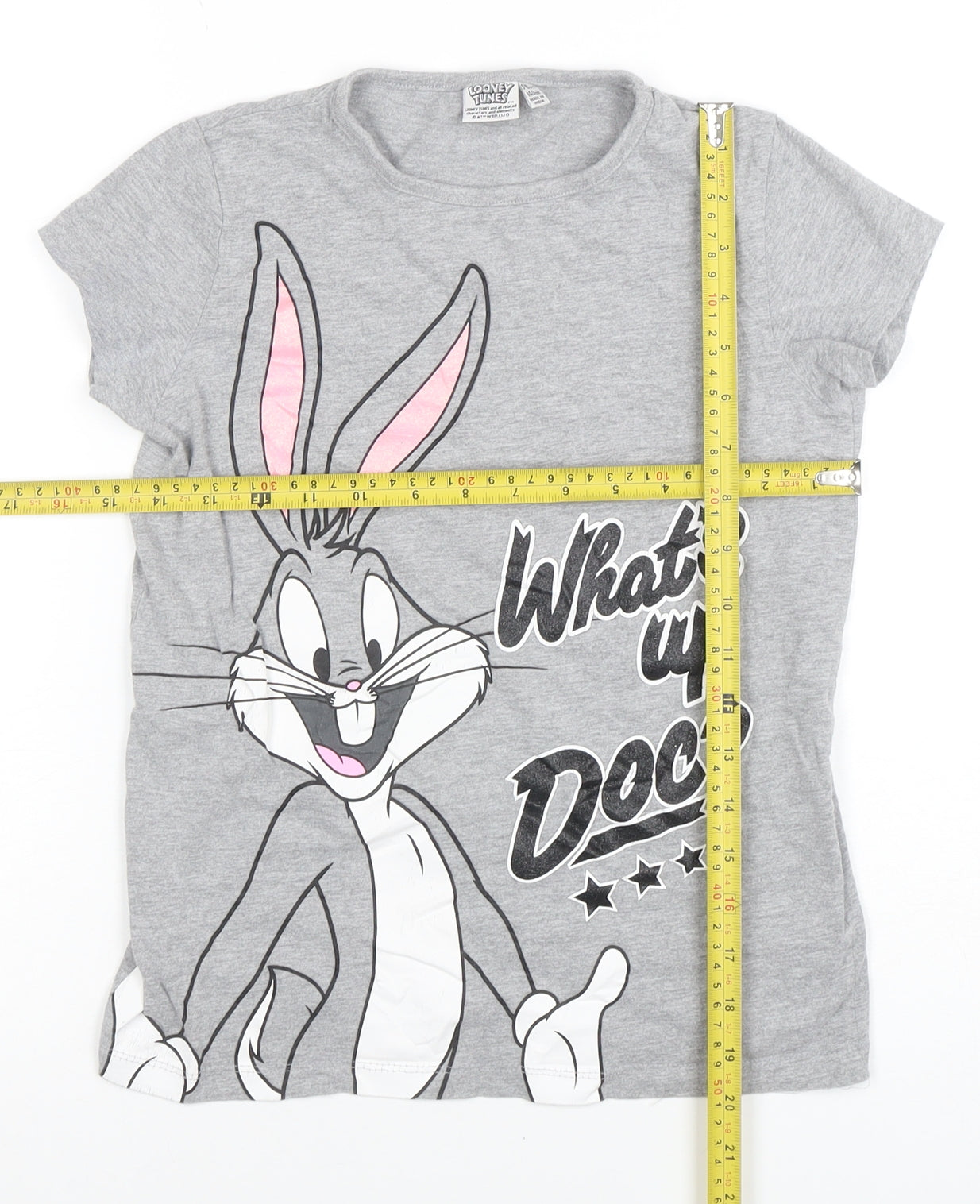Looney Tunes Boys Grey Bugs Bunny Graphic T-Shirt 9-10 Years