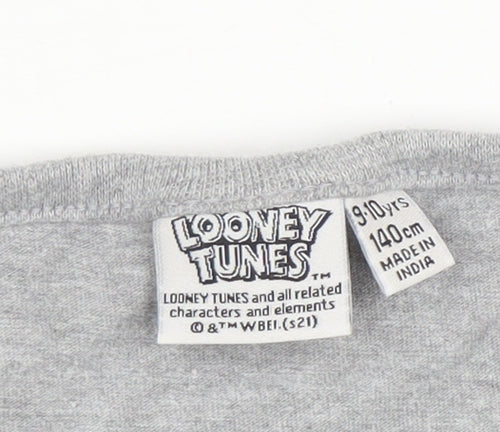 Looney Tunes Boys Grey Bugs Bunny Graphic T-Shirt 9-10 Years