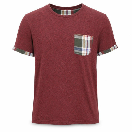Burton Menswear London Men Red Checked Pocket Short Sleeve Pyjama Top XS