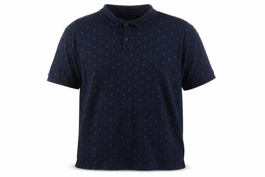 Front view of Ben Sherman Men's Blue 2XL Geometric Cotton Polo Shirt