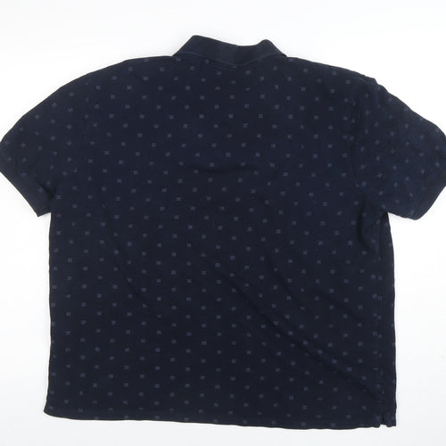 Ben Sherman Men's Blue 2XL Geometric Cotton Polo Shirt