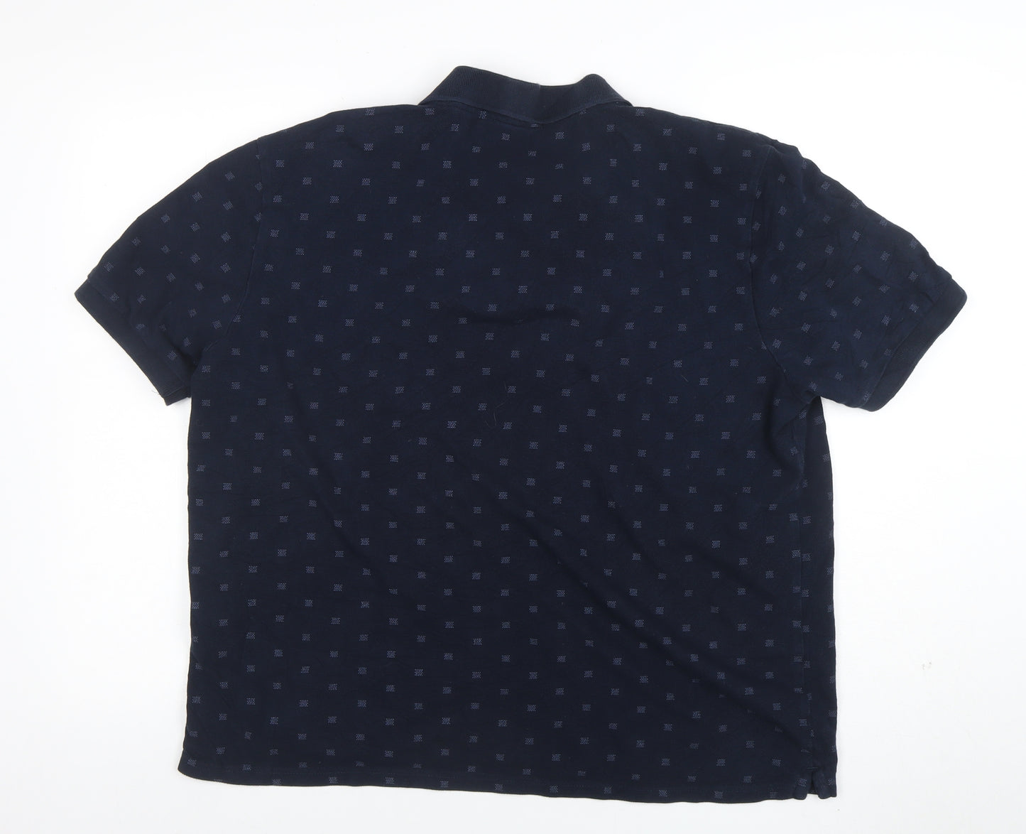 Ben Sherman Men's Blue 2XL Geometric Cotton Polo Shirt