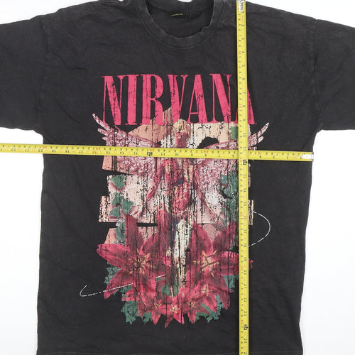 Nirvana Womens Black XS Short Sleeve Graphic Band T-Shirt