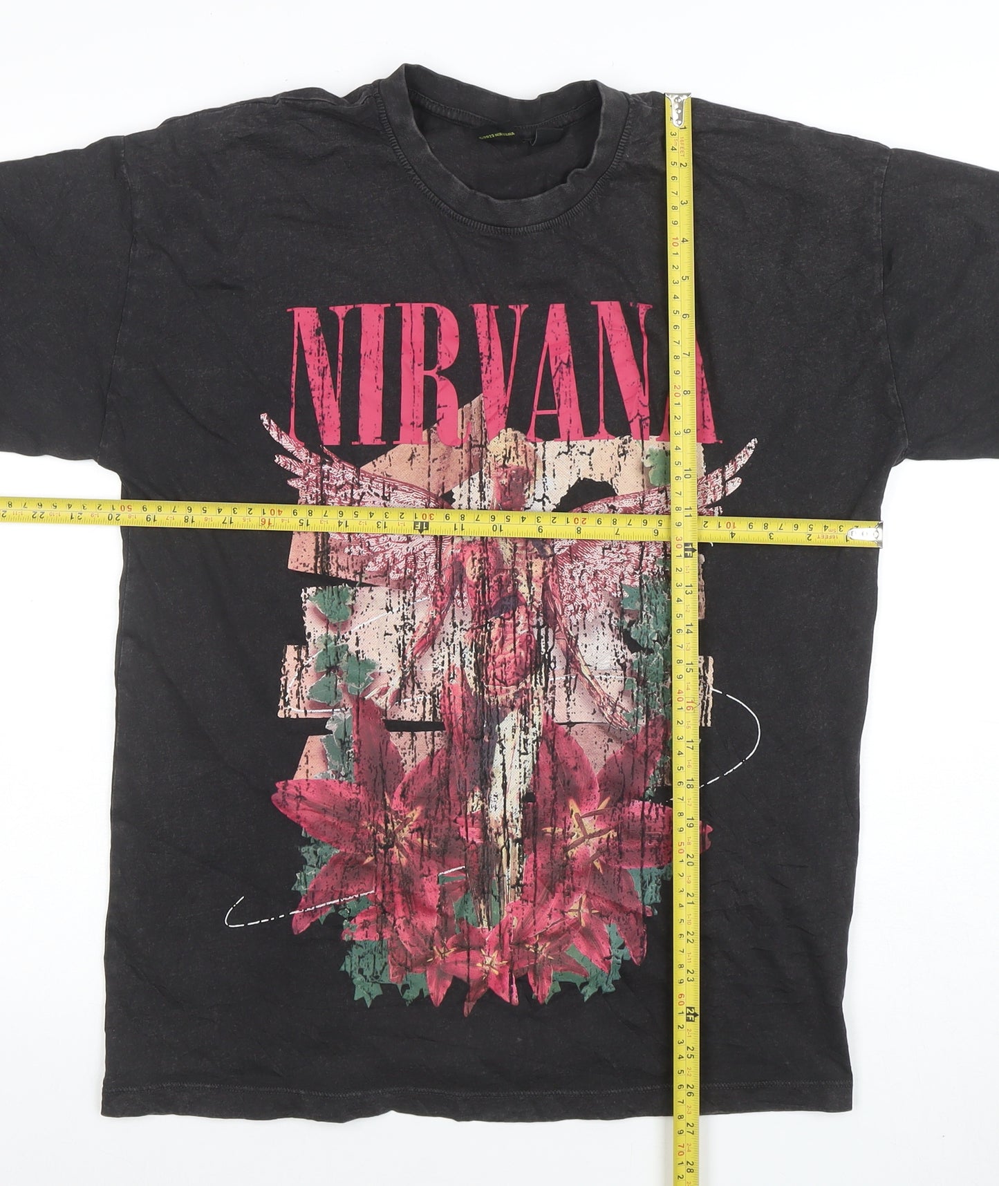 Nirvana Womens Black XS Short Sleeve Graphic Band T-Shirt