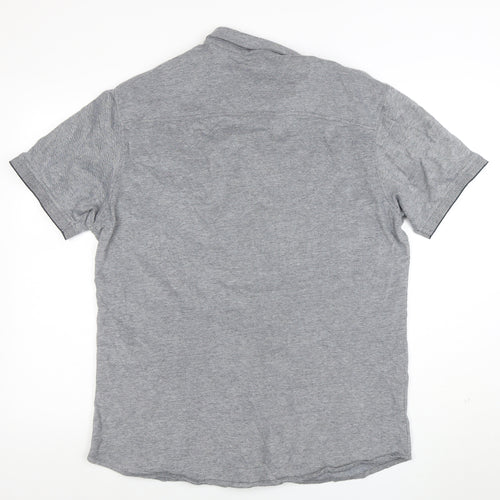 Jack & Jones Men’s Grey Slim Fit Cotton Short Sleeve Polo Shirt XL