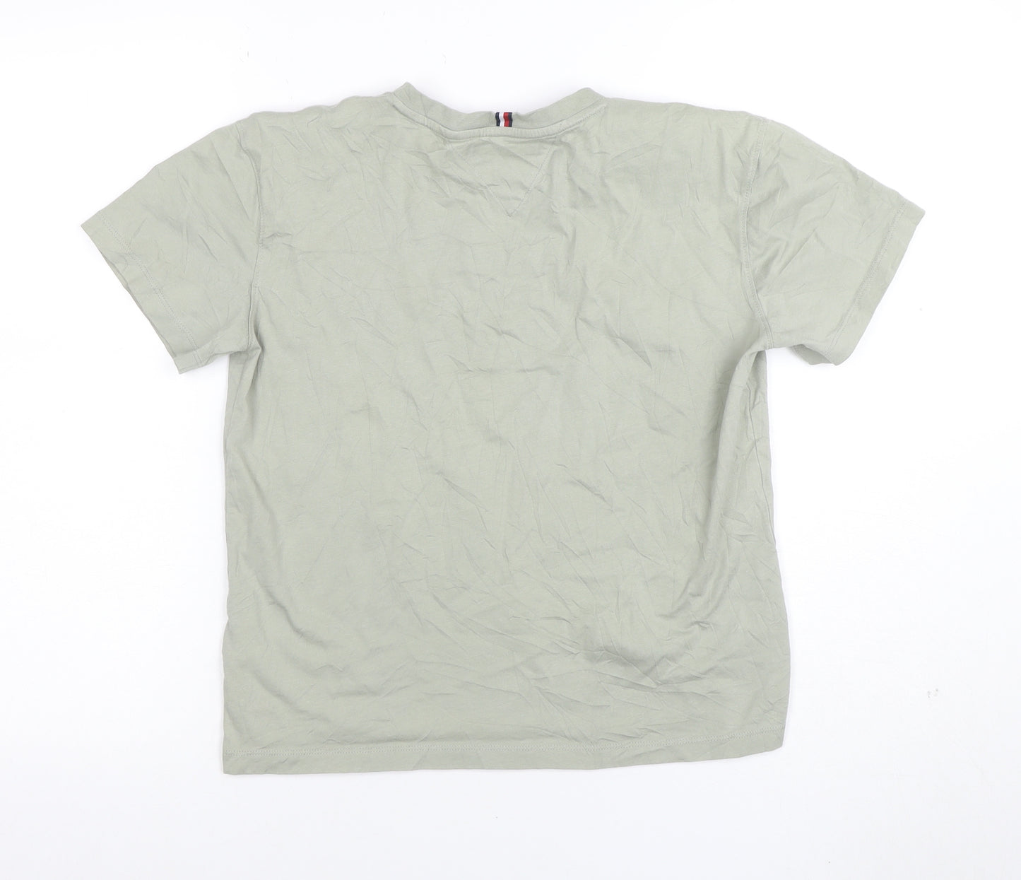 Tommy Hilfiger Boys Beige Logo Cotton Short Sleeve T-Shirt 16 Years