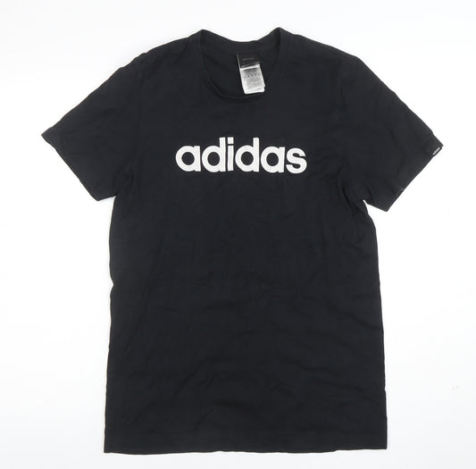 adidas Men's Black Small Logo Sports Cotton T-Shirt