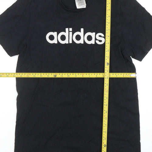 adidas Men's Black Small Logo Sports Cotton T-Shirt