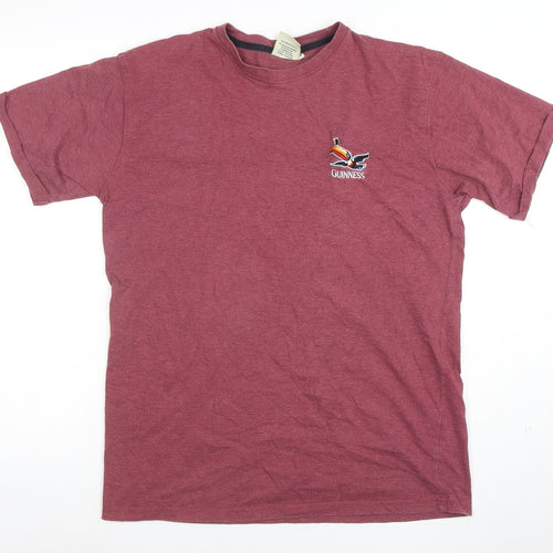 Guinness Men’s Red Short Sleeve Crew Neck Graphic T-Shirt M