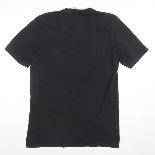 adidas Men's Black Cotton Sports Logo Crew Neck T-Shirt Size S