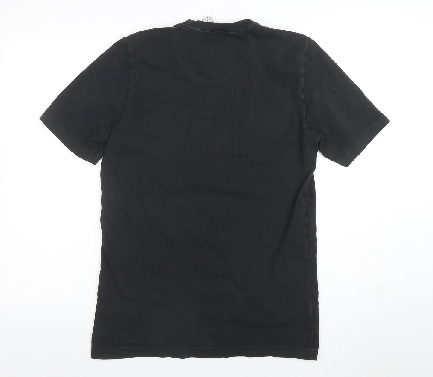 adidas Men's Black Cotton Sports Logo Crew Neck T-Shirt Size S