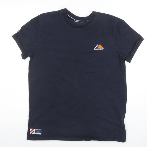 Superdry Men's Blue Crew Neck Cotton Short Sleeve T-Shirt M