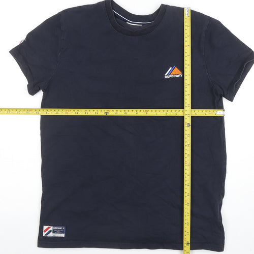 Superdry Men's Blue Crew Neck Cotton Short Sleeve T-Shirt M