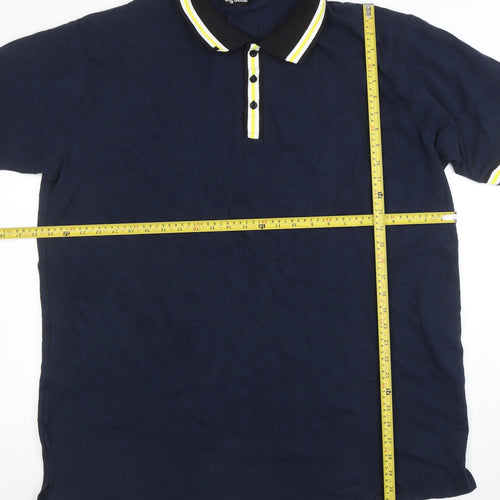 Bigdude Men's Navy Blue 2XL Cotton Short Sleeve Polo Shirt