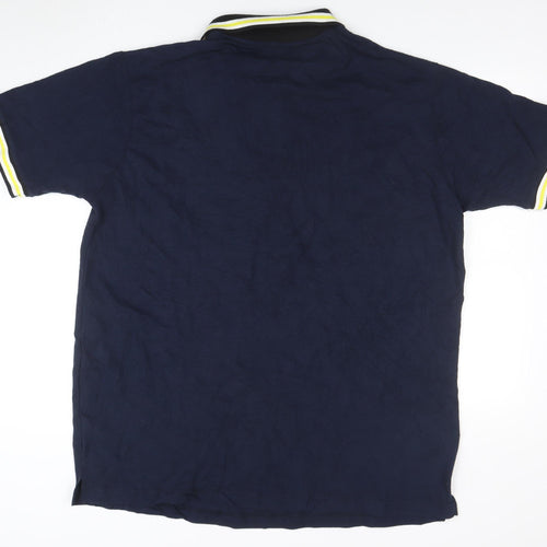 Bigdude Men's Navy Blue 2XL Cotton Short Sleeve Polo Shirt