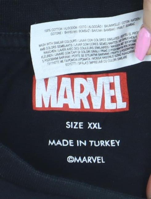 Marvel Men's Black 2XL Crew Neck Graphic T-Shirt