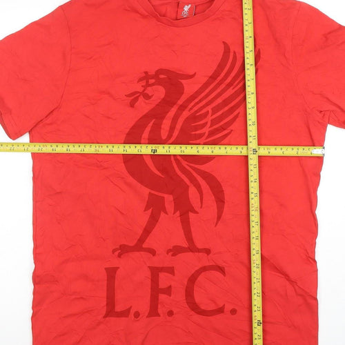 LFC Men's Red Cotton Crew Neck Short Sleeve T-Shirt M