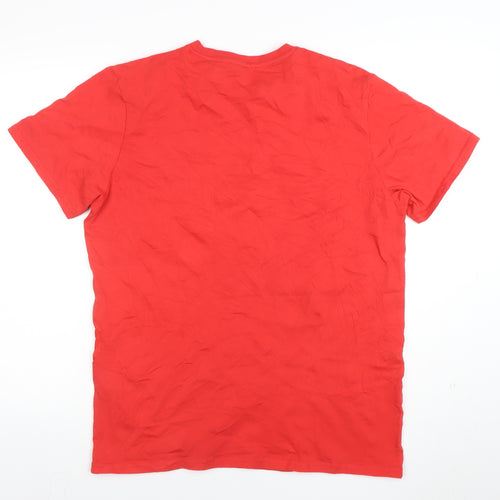 LFC Men's Red Cotton Crew Neck Short Sleeve T-Shirt M