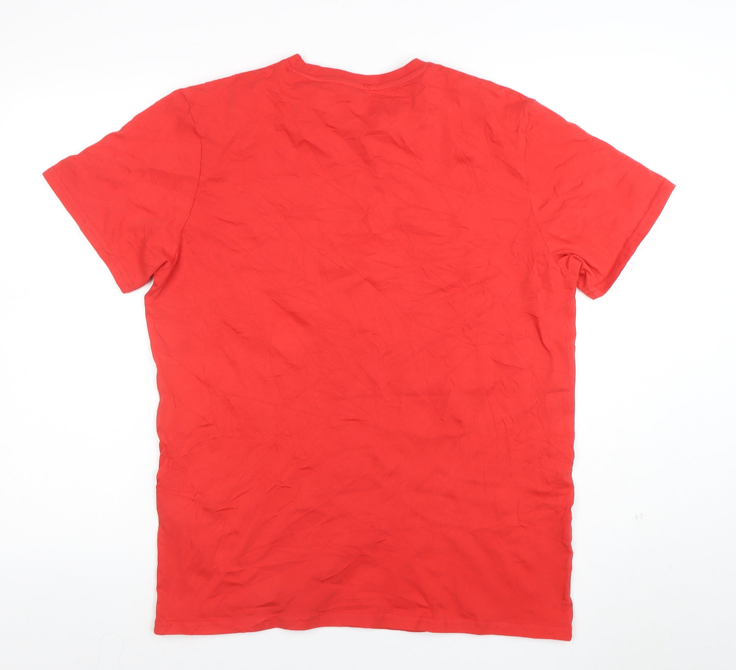 LFC Men's Red Cotton Crew Neck Short Sleeve T-Shirt M