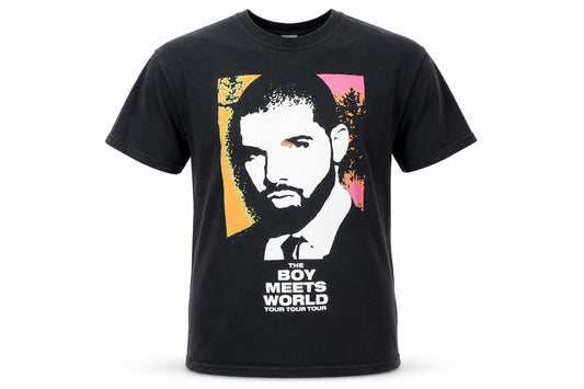 Front view of Gildan Men's Black Medium Boy Meets World Tour Graphic T-Shirt