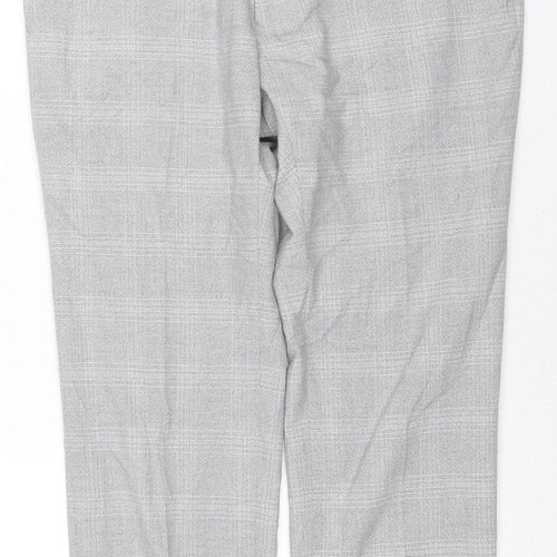 Marks and Spencer Men's Grey Check Skinny Fit Trousers 32 Short
