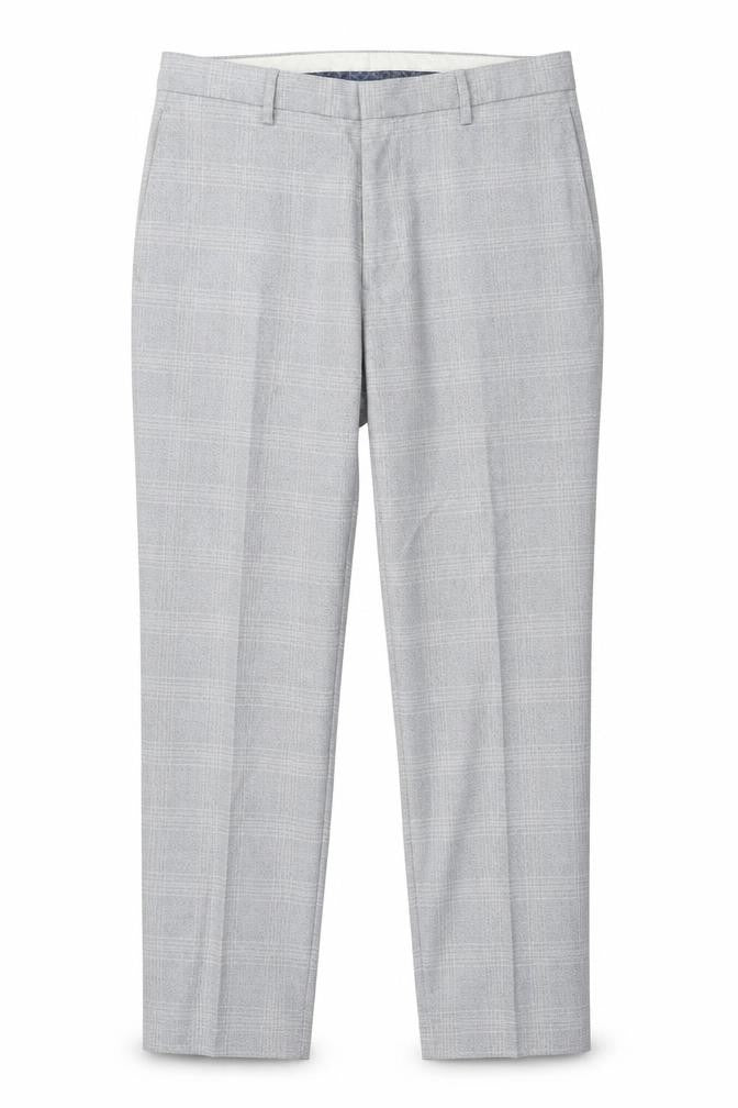 Marks and Spencer Men's Grey Check Skinny Fit Trousers 32 Short