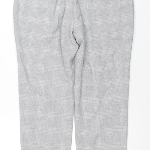 Marks and Spencer Men's Grey Check Skinny Fit Trousers 32 Short