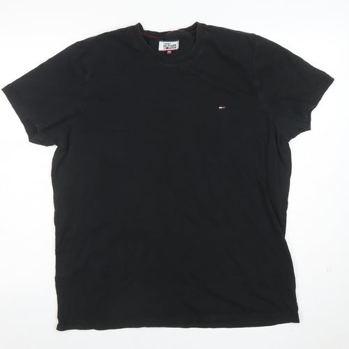 Tommy Hilfiger Denim Men's Black XL Crew Neck Cotton T-Shirt