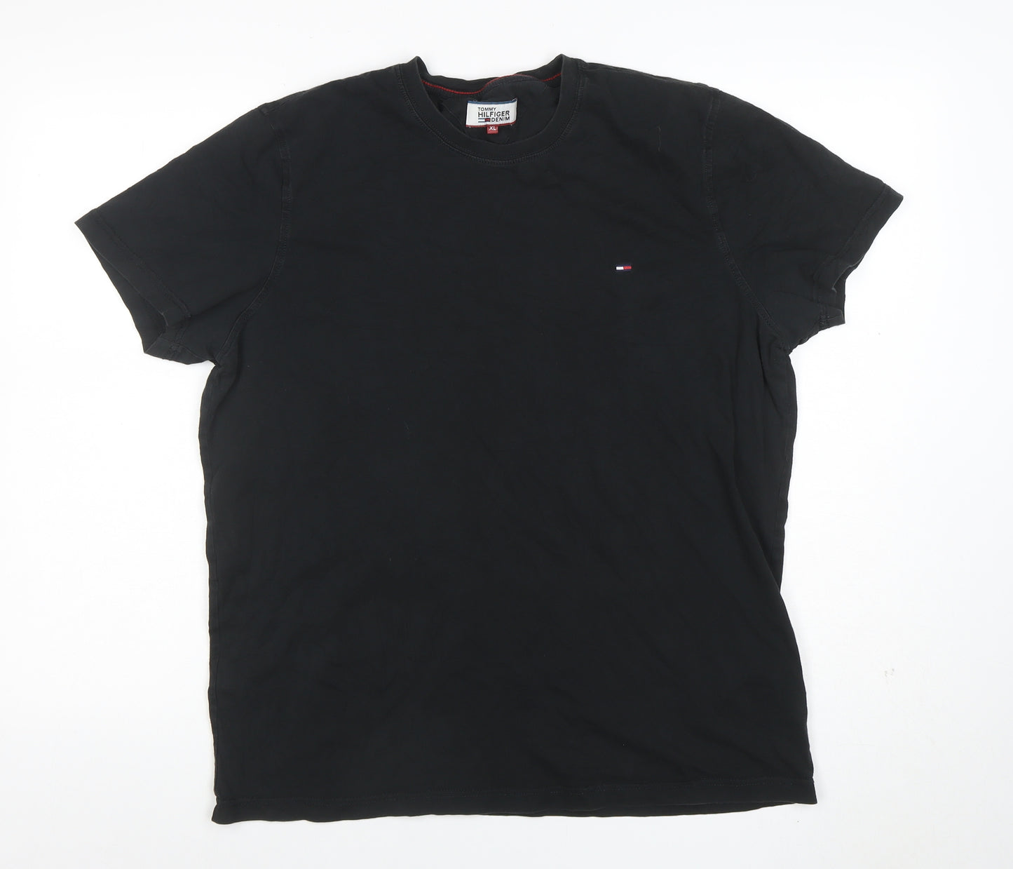 Tommy Hilfiger Denim Men's Black XL Crew Neck Cotton T-Shirt